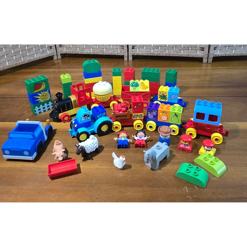 LEGO Duplo Mixed Lot Farm Train Tractor Figures Animals Building Blocks Set - Picture 1 of 5